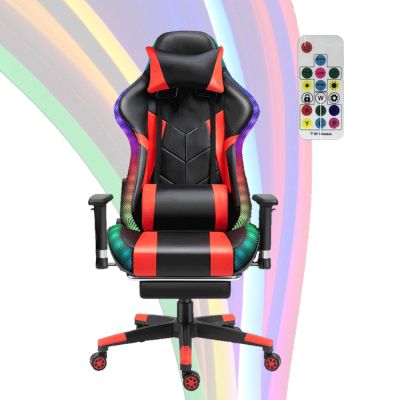 LED Gaming chair 2D armrest 350 nylon base can tilt 180 degree
